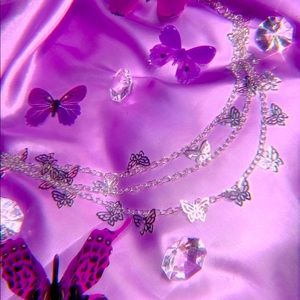 Y2K butterfly waist chain